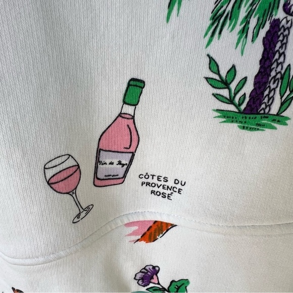 LOU & GREY ST. TROPEZ FUN GRAPHIC PRINT VACATION SWEATSHIRT OVERSIZED XS - Picture 7 of 11